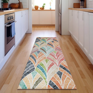 Piper Looms Mayfield Geometric AMF851 Orange Machine Washable Area Rug Runner Lifestyle Image Feature