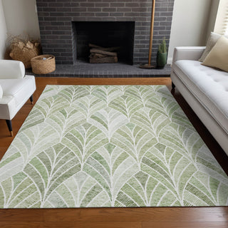 Piper Looms Mayfield Geometric AMF851 Sage Machine Washable Area Rug Lifestyle Image Feature