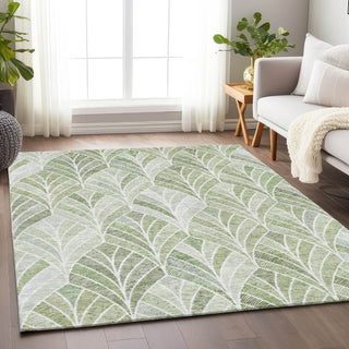 Piper Looms Mayfield Geometric AMF851 Sage Machine Washable Area Rug Lifestyle Image Feature