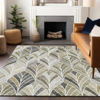 Piper Looms Mayfield Geometric AMF851 Taupe Machine Washable Area Rug Lifestyle Image Feature