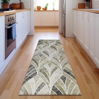 Piper Looms Mayfield Geometric AMF851 Taupe Machine Washable Area Rug Runner Lifestyle Image Feature