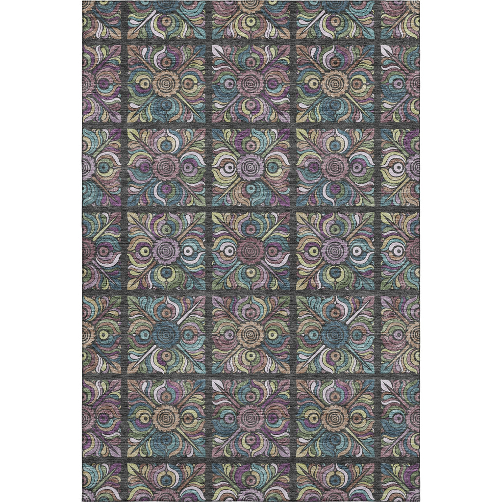 Piper Looms Mayfield Medallions AMF852 Black Machine Washable Area Rug main image