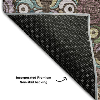 Piper Looms Mayfield Medallions AMF852 Chocolate Machine Washable Area Rug Backing Image