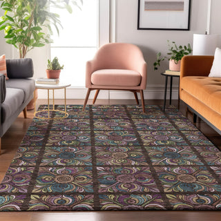 Piper Looms Mayfield Medallions AMF852 Chocolate Machine Washable Area Rug Lifestyle Image Feature