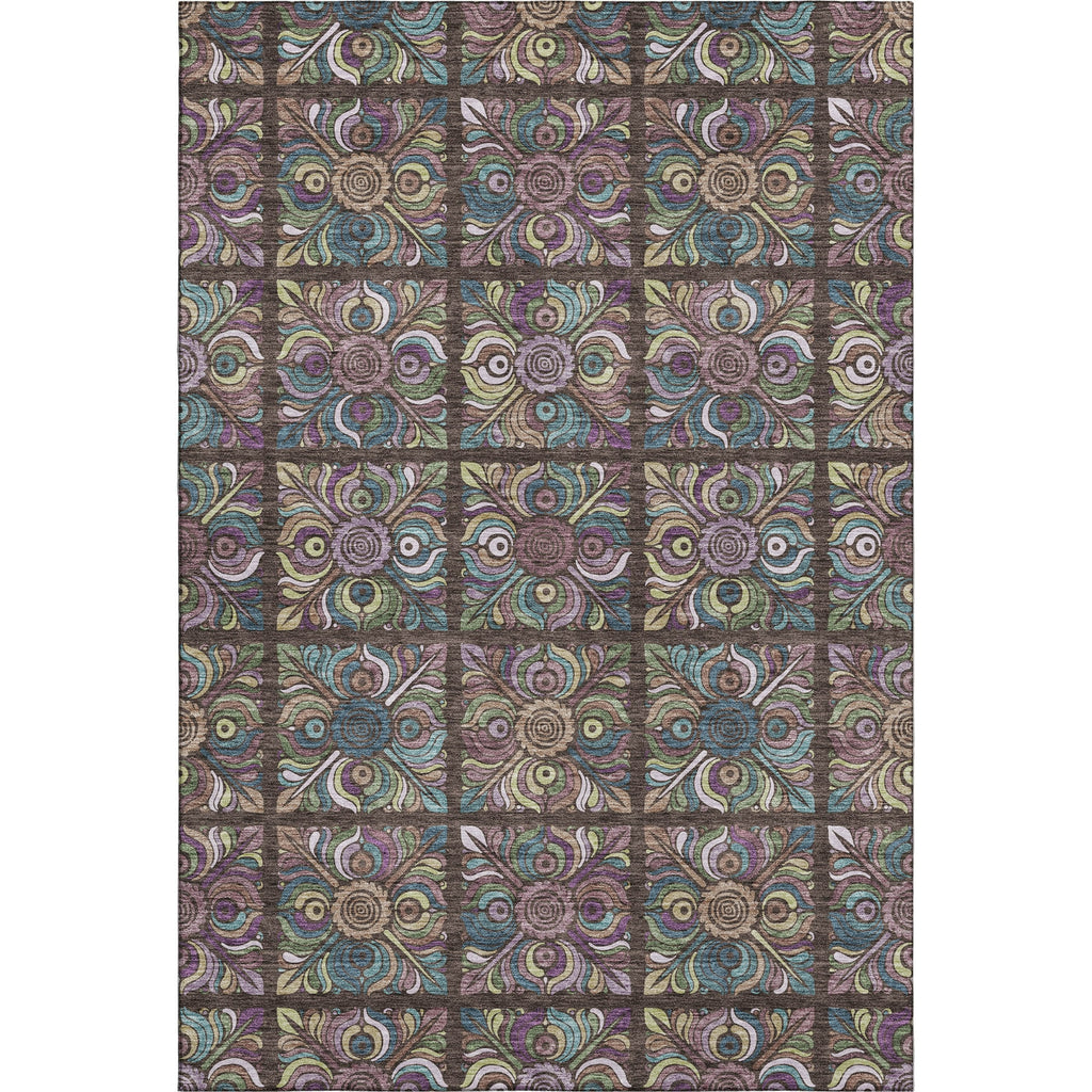 Piper Looms Mayfield Medallions AMF852 Chocolate Machine Washable Area Rug main image