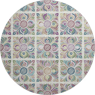 Piper Looms Mayfield Medallions AMF852 Ivory Machine Washable Area Rug Round Main Image