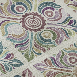 Piper Looms Mayfield Medallions AMF852 Ivory Machine Washable Area Rug Swatch Image