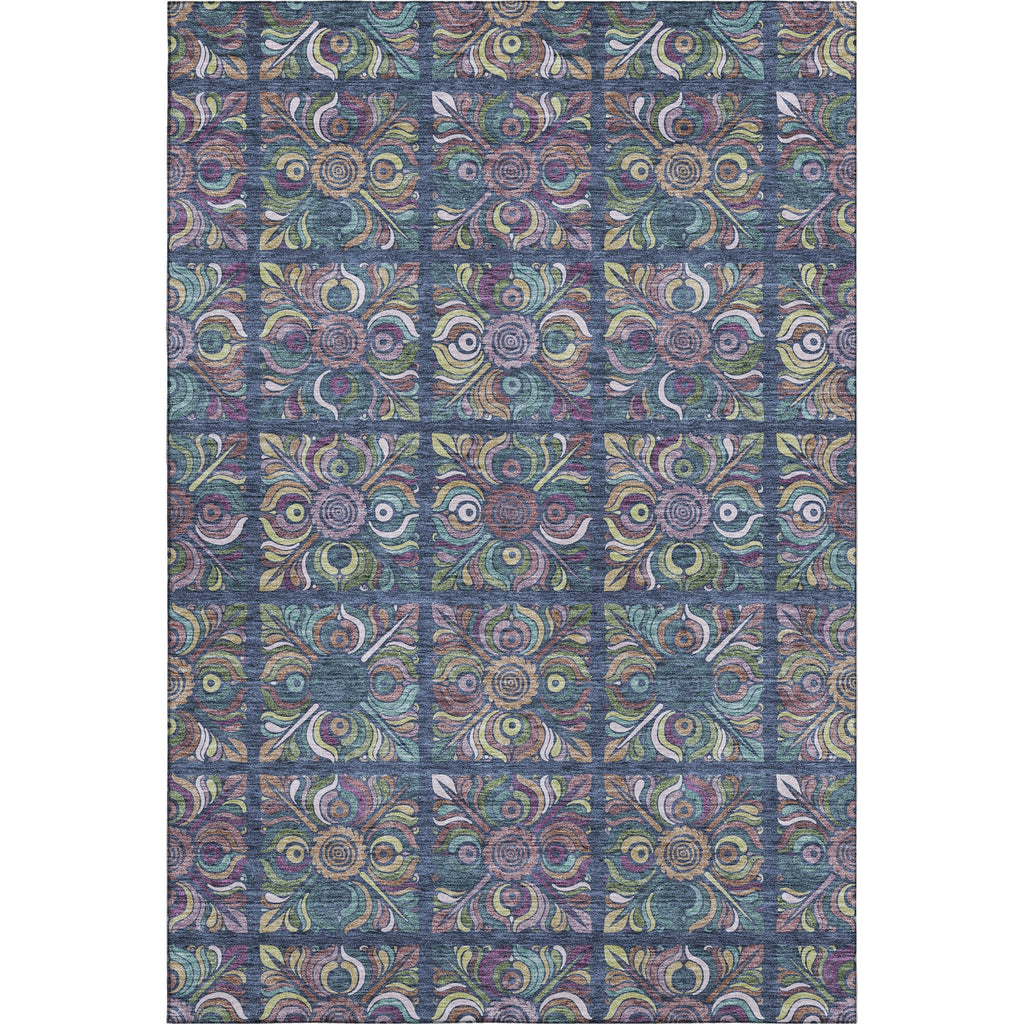 Piper Looms Mayfield Medallions AMF852 Navy Machine Washable Area Rug main image