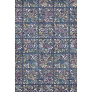 Piper Looms Mayfield Medallions AMF852 Navy Machine Washable Area Rug main image