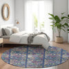 Piper Looms Mayfield Medallions AMF852 Navy Machine Washable Area Rug Round Lifestyle Image Feature