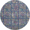 Piper Looms Mayfield Medallions AMF852 Navy Machine Washable Area Rug Round Main Image