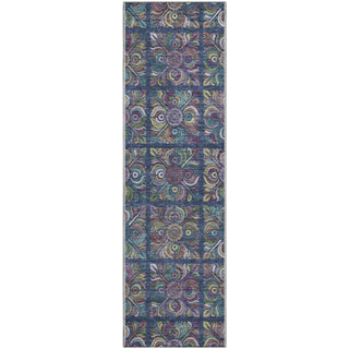 Piper Looms Mayfield Medallions AMF852 Navy Machine Washable Area Rug Runner Main Image