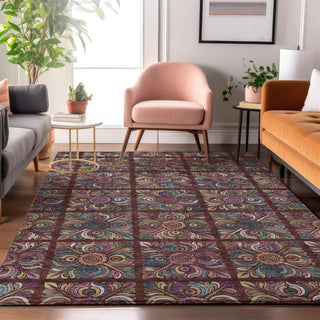 Piper Looms Mayfield Medallions AMF852 Paprika Machine Washable Area Rug Lifestyle Image Feature