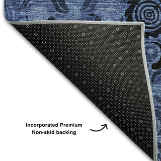 Piper Looms Mayfield Medallions AMF853 Denim Machine Washable Area Rug Backing Image
