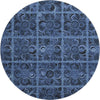 Piper Looms Mayfield Medallions AMF853 Denim Machine Washable Area Rug Round Main Image