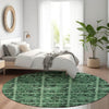Piper Looms Mayfield Medallions AMF853 Green Machine Washable Area Rug Round Lifestyle Image Feature