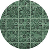 Piper Looms Mayfield Medallions AMF853 Green Machine Washable Area Rug Round Main Image