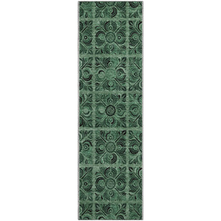 Piper Looms Mayfield Medallions AMF853 Green Machine Washable Area Rug Runner Main Image