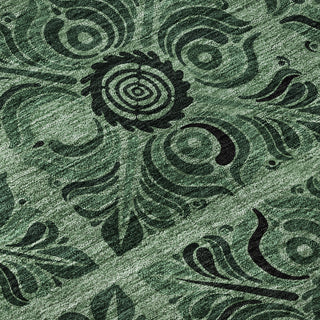 Piper Looms Mayfield Medallions AMF853 Green Machine Washable Area Rug Swatch Image