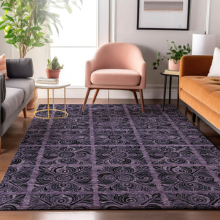 Piper Looms Mayfield Medallions AMF853 Purple Machine Washable Area Rug Lifestyle Image Feature