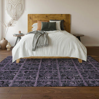 Piper Looms Mayfield Medallions AMF853 Purple Machine Washable Area Rug Lifestyle Image Feature