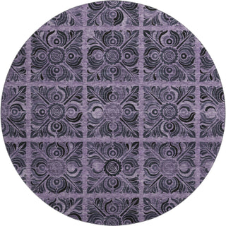 Piper Looms Mayfield Medallions AMF853 Purple Machine Washable Area Rug Round Main Image