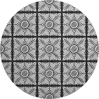 Piper Looms Mayfield Medallions AMF854 Black Machine Washable Area Rug Round Main Image