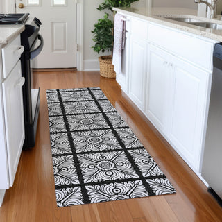 Piper Looms Mayfield Medallions AMF854 Black Machine Washable Area Rug Runner Lifestyle Image Feature