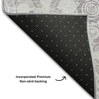 Piper Looms Mayfield Medallions AMF854 Lavender Machine Washable Area Rug Backing Image
