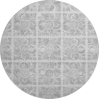 Piper Looms Mayfield Medallions AMF854 Silver Machine Washable Area Rug Round Main Image