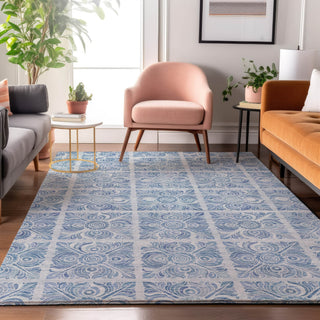 Piper Looms Mayfield Medallions AMF854 Sky Machine Washable Area Rug Lifestyle Image Feature