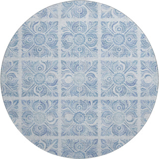 Piper Looms Mayfield Medallions AMF854 Sky Machine Washable Area Rug Round Main Image