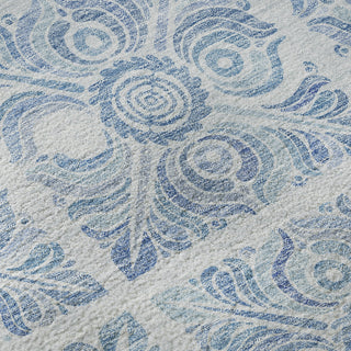 Piper Looms Mayfield Medallions AMF854 Sky Machine Washable Area Rug Swatch Image