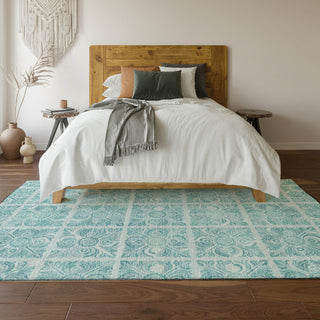 Piper Looms Mayfield Medallions AMF854 Turquoise Machine Washable Area Rug Lifestyle Image Feature