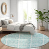 Piper Looms Mayfield Medallions AMF854 Turquoise Machine Washable Area Rug Round Lifestyle Image Feature