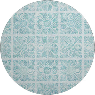 Piper Looms Mayfield Medallions AMF854 Turquoise Machine Washable Area Rug Round Main Image