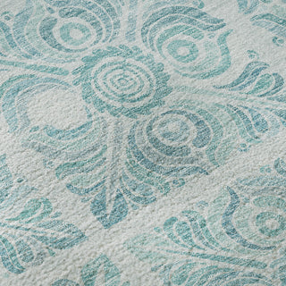 Piper Looms Mayfield Medallions AMF854 Turquoise Machine Washable Area Rug Swatch Image