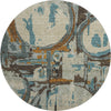 Piper Looms Mayfield Geometric AMF855 Beige Machine Washable Area Rug Round Main Image