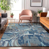 Piper Looms Mayfield Geometric AMF855 Blue Machine Washable Area Rug Lifestyle Image Feature