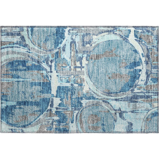 Piper Looms Mayfield Geometric AMF855 Blue Machine Washable Area Rug Scatter Main Image