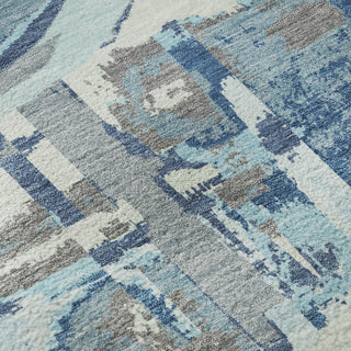 Piper Looms Mayfield Geometric AMF855 Blue Machine Washable Area Rug Swatch Image