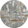 Piper Looms Mayfield Geometric AMF855 Gray Machine Washable Area Rug Round Main Image