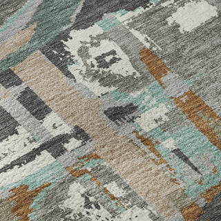 Piper Looms Mayfield Geometric AMF855 Gray Machine Washable Area Rug Swatch Image