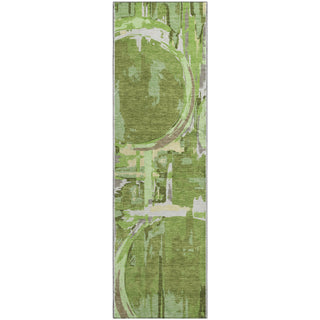 Piper Looms Mayfield Geometric AMF855 Green Machine Washable Area Rug Runner Main Image