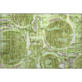 Piper Looms Mayfield Geometric AMF855 Green Machine Washable Area Rug Scatter Main Image