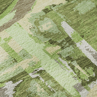 Piper Looms Mayfield Geometric AMF855 Green Machine Washable Area Rug Swatch Image