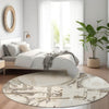 Piper Looms Mayfield Geometric AMF855 Ivory Machine Washable Area Rug Round Lifestyle Image Feature