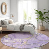 Piper Looms Mayfield Geometric AMF855 Lavender Machine Washable Area Rug Round Lifestyle Image Feature