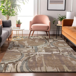 Piper Looms Mayfield Geometric AMF855 Mocha Machine Washable Area Rug Lifestyle Image Feature