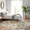 Piper Looms Mayfield Geometric AMF855 Mocha Machine Washable Area Rug Round Lifestyle Image Feature